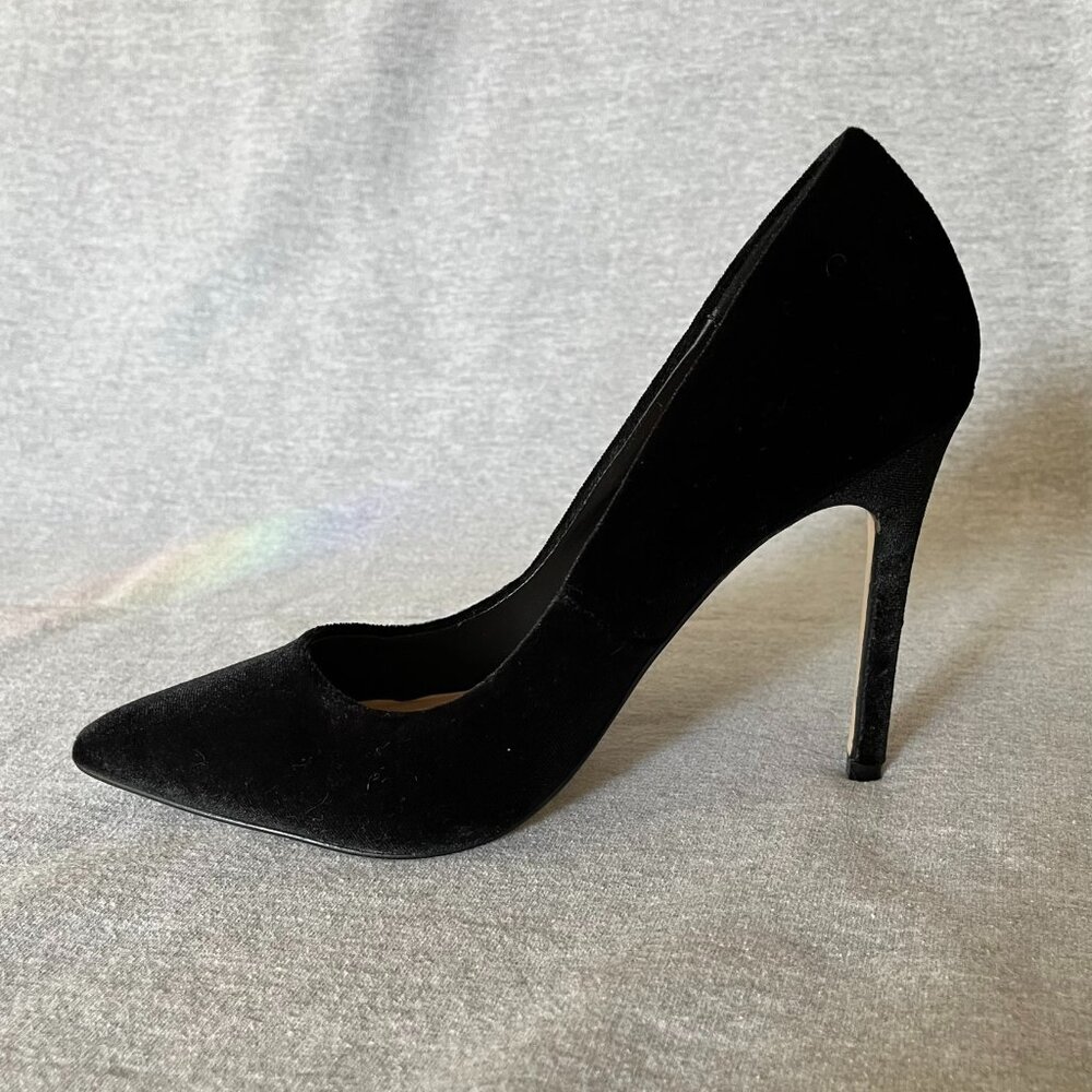 Mix No. 6 Black Velvet Heels w/ Gold Stars. Never Worn. Size 7.5 US | 38 EU - Picture 2 of 12